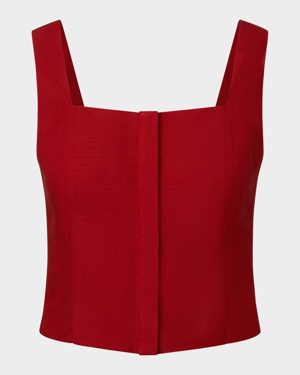 Air Linen Square-Neck Top